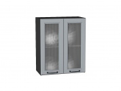 Шкаф верхний с 2-мя остекленными дверцами Ницца 716*600*318 Magnum / Graphite