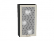 Шкаф верхний с 1-ой остекленной дверцей Ницца 920*500*318 Агат / Graphite