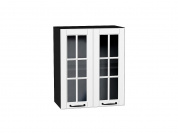 Шкаф верхний с 2-мя остекленными дверцами Дублин 716*600*318 Special White / Graphite