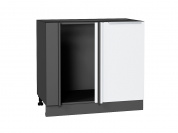 Шкаф нижний угловой Фьюжн 816*890*480 Silky White / Graphite