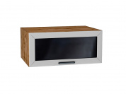 Шкаф верхний горизонтальный остекленный глубокий Глетчер 358*800*574 Гейнсборо Силк / Дуб Вотан