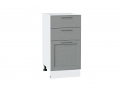 Шкаф нижний с 3-мя ящиками Сканди 816*400*480 Grey Softwood / Белый
