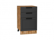 Шкаф нижний с 3-мя ящиками Глетчер 816*500*478 Маренго Силк / Дуб Вотан