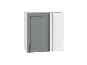 Шкаф верхний прямой угловой Сканди 716*690*345 Grey Softwood / Белый
