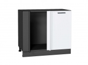 Шкаф нижний угловой Фрейм 816*890*484 White Silk / Graphite