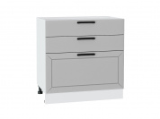 Шкаф нижний с 3-мя ящиками Глетчер 816*800*478 Гейнсборо Силк / Белый