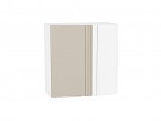 Шкаф верхний прямой угловой Фьюжн 716*700*345 Cream Silk / Белый