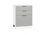 Шкаф нижний с 3-мя ящиками Флэт 816*600*478 Light Grey In 2S / Белый