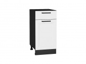 Шкаф нижний с 1-ой дверцей и ящиком Нео 816*400*478 White Silk / Graphite