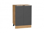 Шкаф нижний с 2-мя дверцами Фьюжн 816*600*480 Stormy Silk / Дуб Вотан