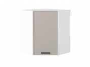 Шкаф верхний угловой Фрейм 716*600*600 Clay Silk / Белый