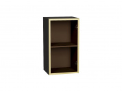 Шкаф верхний с 1-ой остекленной дверцей 716*400*322 Золотой / Graphite