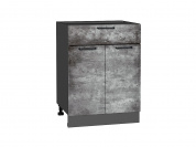 Шкаф нижний с 2-мя дверцами и ящиком Флэт 816*600*478 Temple Stone 2S / Graphite
