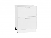 Шкаф нижний с 2-мя ящиками Квадро 816*600*481 Белый / Белый
