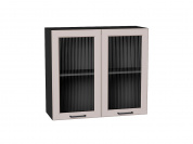 Шкаф верхний с 2-мя остекленными дверцами Барселона 716*800*324 Кашемир / Graphite