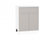Шкаф нижний с 2-мя дверцами и ящиком Фьюжн 816*600*480 Clay Silk / Белый