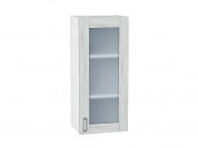 Шкаф верхний с 1-ой остекленной дверцей Лофт 920*400*320 Nordic Oak / Белый