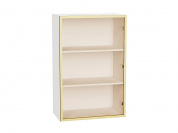 Шкаф верхний с 1-ой остекленной дверцей 920*600*322 Золотой / Белый