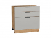 Шкаф нижний с 3-мя ящиками Флэт 816*800*478 Light Grey In 2S / Дуб Вотан