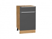 Шкаф нижний с 1-ой дверцей и ящиком Фьюжн 816*500*480 Stormy Silk / Дуб Вотан