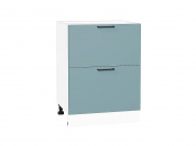 Шкаф нижний с 2-мя ящиками Флэт 816*600*478 Grey-green In 2S / Белый