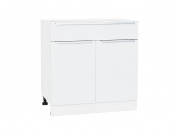 Шкаф нижний с 2-мя дверцами и ящиком Фьюжн 816*800*480 Silky White / Белый
