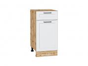 Шкаф нижний с 1-ой дверцей и ящиком Барселона 816*400*484 Белый / Дуб Вотан