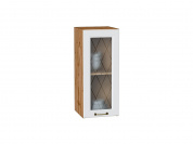 Шкаф верхний с 1-ой остекленной дверцей Ницца 716*300*318 Белый / Дуб Вотан