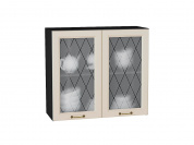 Шкаф верхний с 2-мя остекленными дверцами Ницца 716*800*318 Агат / Graphite