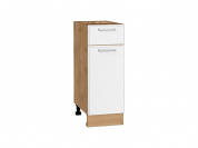 Шкаф нижний с 1-ой дверцей и ящиком Квадро 816*300*481 Белый / Дуб Вотан