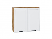 Шкаф верхний с 2-мя дверцами Барселона 716*800*324 Белый / Дуб Вотан