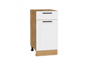 Шкаф нижний с 1-ой дверцей и ящиком Нео 816*400*478 White Silk / Дуб Вотан