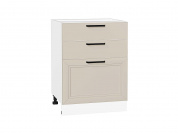 Шкаф нижний с 3-мя ящиками Нео 816*600*480 Cream Silk / Белый