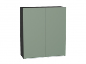 Шкаф верхний с 2-мя дверцами Фьюжн 920*800*320 Silky Mint / Graphite