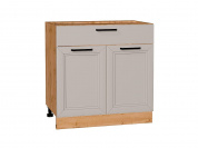 Шкаф нижний с 2-мя дверцами и ящиком Нео 816*800*480 Clay Silk / Дуб Вотан