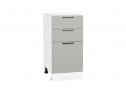 Шкаф нижний с 3-мя ящиками Флэт 816*400*478 Light Grey In 2S / Белый