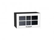 Шкаф верхний горизонтальный остекленный Дублин 358*600*318 Special White / Graphite