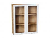 Шкаф верхний с 2-мя остекленными дверцами Барселона 920*800*324 Белый / Дуб Вотан