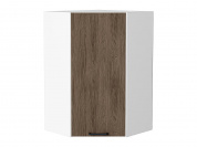 Шкаф верхний угловой Флэт 920*600*600 Brown Casella Oak 2S / Белый