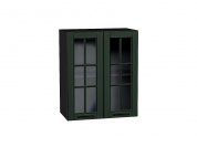 Шкаф верхний с 2-мя остекленными дверцами Дублин 716*600*318 Special Green / Graphite