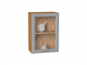 Шкаф верхний с 1-ой остекленной дверцей Ницца 716*500*318 Графит / Дуб Вотан