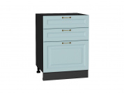 Шкаф нижний с 3-мя ящиками Ницца 816*600*480 Голубой / Graphite