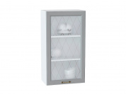 Шкаф верхний с 1-ой остекленной дверцей Ницца 920*500*318 Графит / Белый