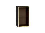 Шкаф верхний с 1-ой остекленной дверцей 716*400*322 Золотой / Graphite