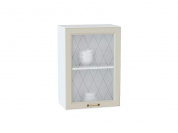 Шкаф верхний с 1-ой остекленной дверцей Ницца 716*500*318 Агат / Белый