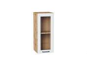 Шкаф верхний с 1-ой остекленной дверцей Барселона 716*300*324 Белый / Дуб Вотан