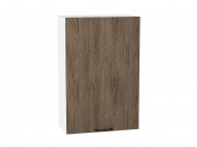 Шкаф верхний с 1-ой дверцей Флэт 920*600*318 Brown Casella Oak 2S / Белый