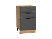 Шкаф нижний с 3-мя ящиками Фрейм 816*500*484 Stormy Silk / Дуб Вотан