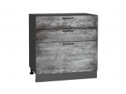 Шкаф нижний с 3-мя ящиками Флэт 816*800*478 Temple Stone 2S / Graphite