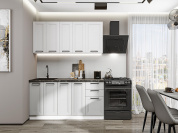 Нео-01 2140*1600*600 White Silk/Grey Silk